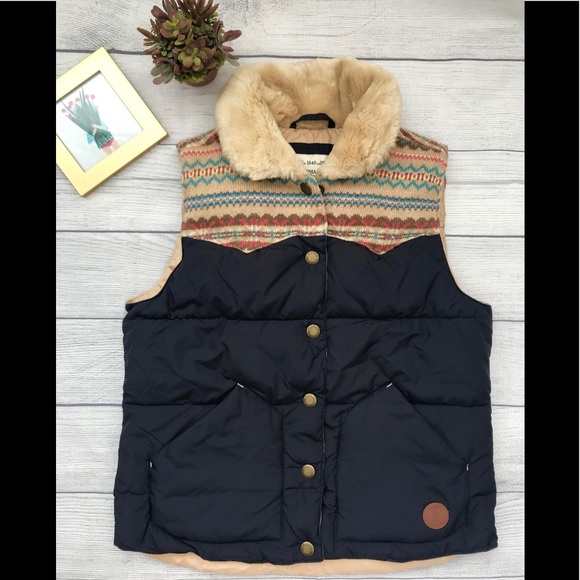 Who.A.U Jackets & Blazers - 1970’s inspired Navy Puffer Vest
